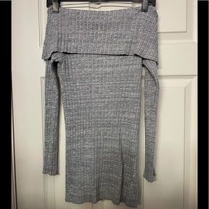 Gray off shoulder sweater